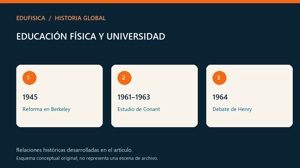 Educación física y universidad: 1945, 1961–1963, 1964