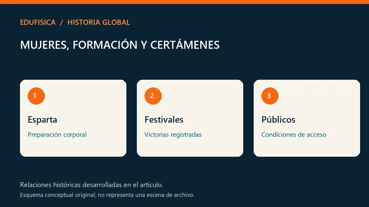 Mujeres, formación y certámenes: Esparta, Festivales, Públicos