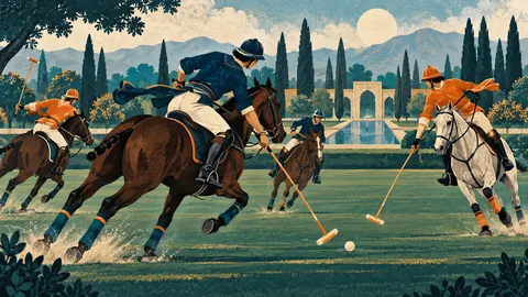 Ilustración conceptual sobre polo iran asia