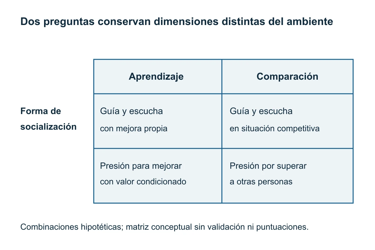 Una matriz conceptual combina referencias de competencia y formas de socialización