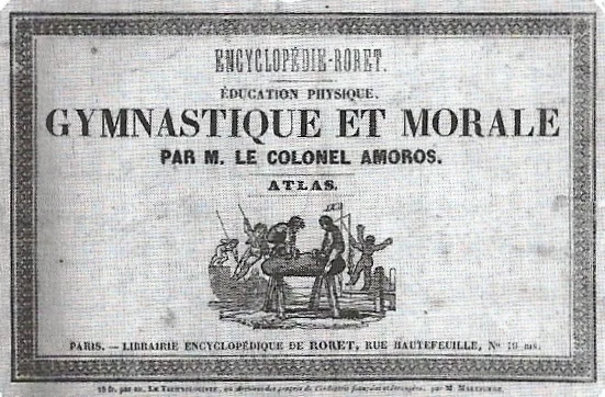 Cubierta del manual de Amorós de 1830 sobre educación física, gimnasia y moral