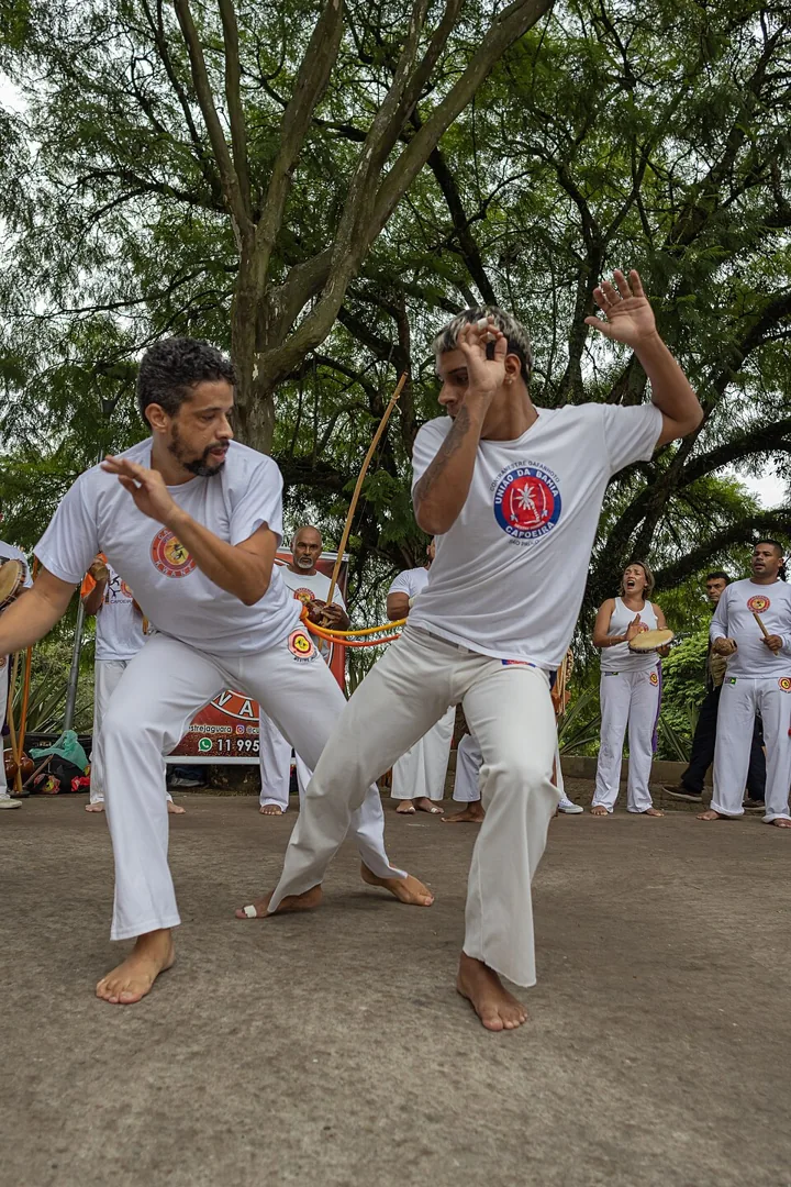 Práctica contemporánea de capoeira en Brasil, enero de 2024