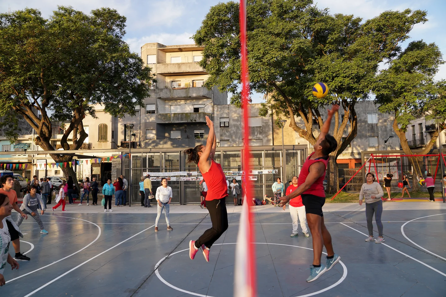 Plaza de Deportes número 1 en Montevideo durante una actividad pública de 2019