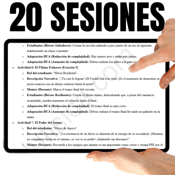 Kit de Educación Física (8-9 años): Academia de Héroes | 20 Sesiones Gamificadas (+240 Actividades), Cuento Narrativo en Video, Evaluación Automatizada, Manual del Docente, Diario del Estudiante y Recursos Gráficos
