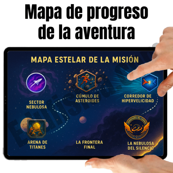 Kit de Educación Física (9-10 años): Misión Espacial | 20 Sesiones Gamificadas (+240 Actividades), Cuento Narrativo en Video, Evaluación Automatizada, Manual del Docente, Diario del Estudiante y Recursos Gráficos