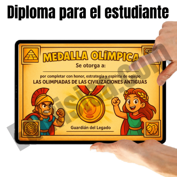 Kit de Educación Física (10-11 años): Olimpiadas Antiguas | 20 Sesiones Gamificadas (+240 Actividades), Cuento Narrativo en Video, Evaluación Automatizada, Manual del Docente, Diario del Estudiante y Recursos Gráficos