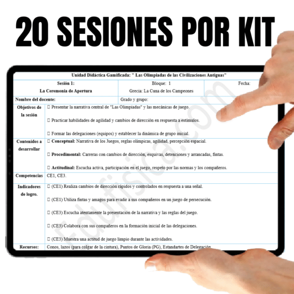 Paquete Completo de Educación Física para Primaria (6-11 años) | 5 Kits con 100 Sesiones (+1200 Actividades), 5 Cuentos en Video, Evaluaciones Automatizadas, 5 Manuales para Docente, 5 Diarios para Estudiante y Recursos Gráficos 30% de descuento