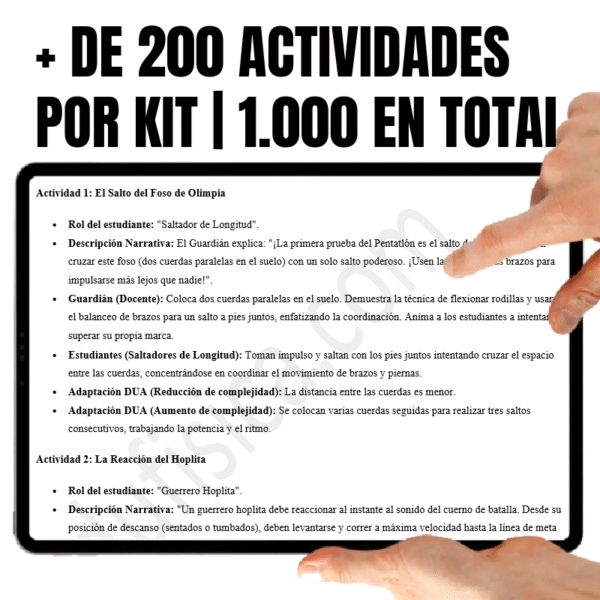 Paquete Completo de Educación Física para Primaria (6-11 años) | 5 Kits con 100 Sesiones (+1200 Actividades), 5 Cuentos en Video, Evaluaciones Automatizadas, 5 Manuales para Docente, 5 Diarios para Estudiante y Recursos Gráficos 30% de descuento
