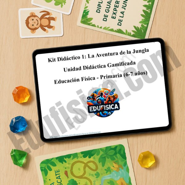 Kit de Educación Física (6-7 años): Aventura en la Jungla | 20 Sesiones Gamificadas (+240 Actividades), Cuento Narrativo en Video, Evaluación Automatizada, Manual del Docente, Diario del Estudiante y Recursos Gráficos