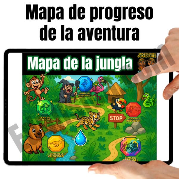 Kit de Educación Física (6-7 años): Aventura en la Jungla | 20 Sesiones Gamificadas (+240 Actividades), Cuento Narrativo en Video, Evaluación Automatizada, Manual del Docente, Diario del Estudiante y Recursos Gráficos
