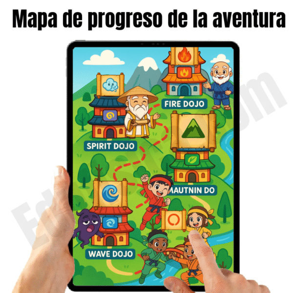 Kit de Educación Física (7-8 años): La Senda del Ninja | 20 Sesiones Gamificadas (+240 Actividades), Cuento Narrativo en Video, Evaluación Automatizada, Manual del Docente, Diario del Estudiante y Recursos Gráficos
