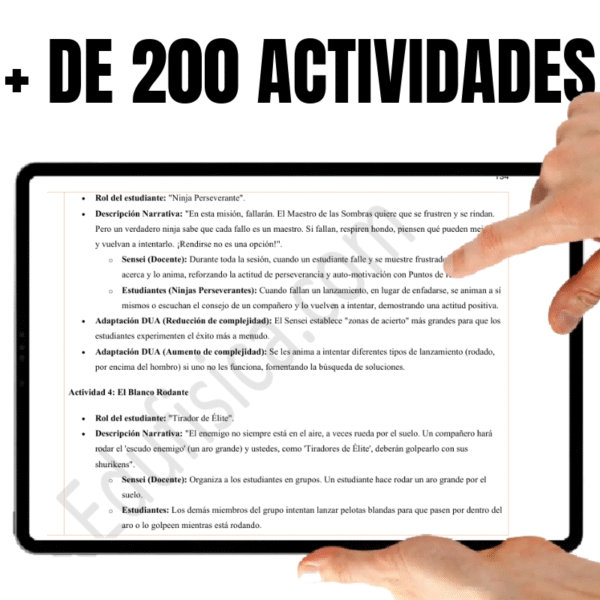Kit de Educación Física (7-8 años): La Senda del Ninja | 20 Sesiones Gamificadas (+240 Actividades), Cuento Narrativo en Video, Evaluación Automatizada, Manual del Docente, Diario del Estudiante y Recursos Gráficos