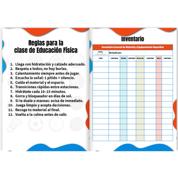 Libreta para Profesores de Educación Física 2025–2026 (PDF listo para imprimir)